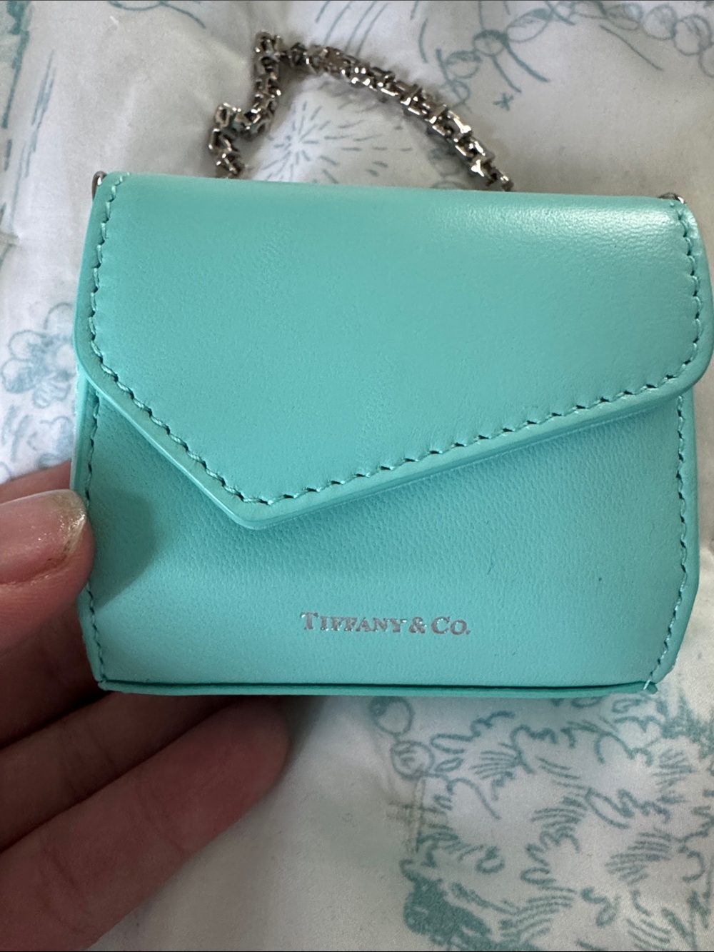 Authentic Tiffany Blue Tiffany T Nano Micro Leather Bag Pouch Purse Charm - Picture 3 of 6